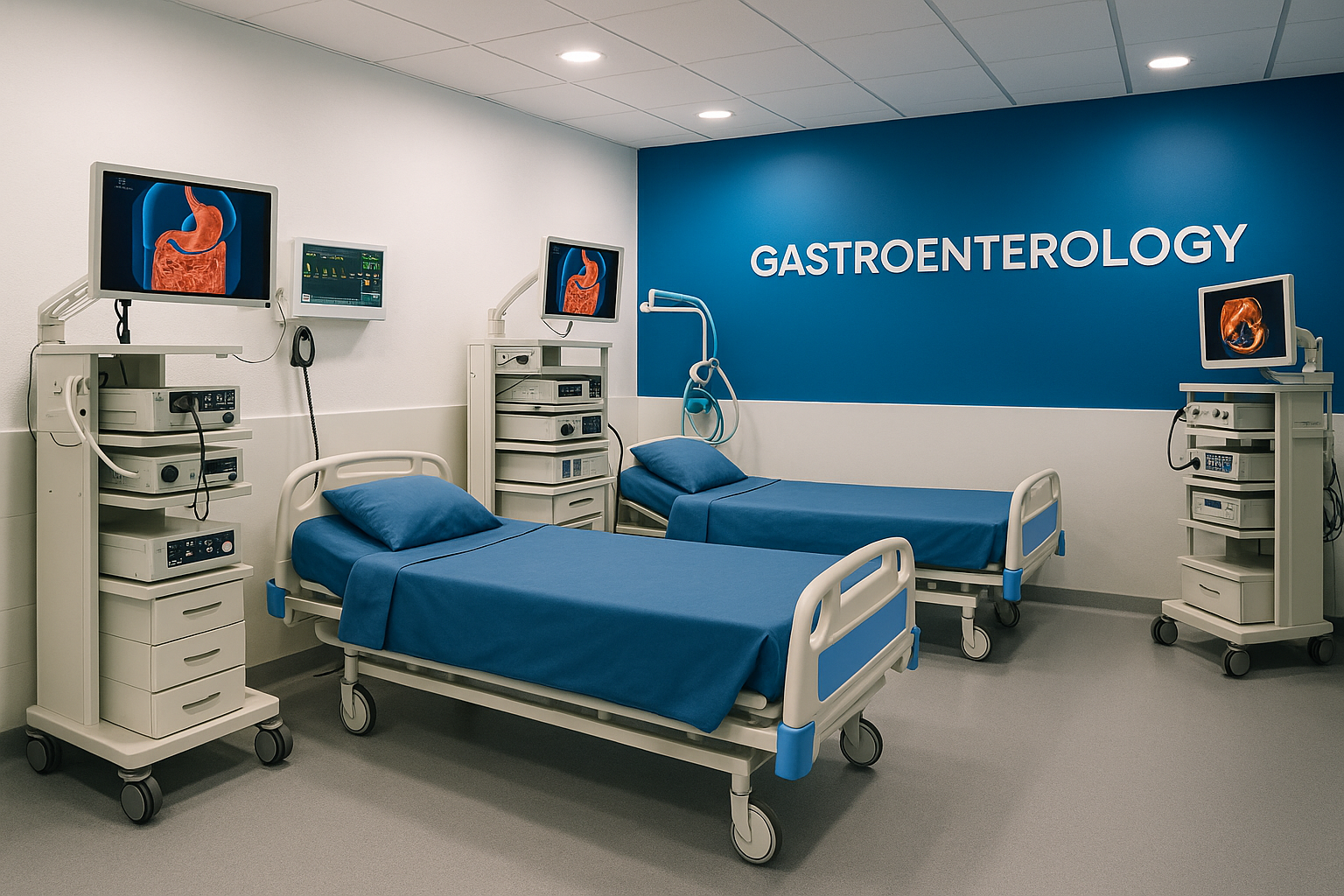 Modern neurology department with advanced medical equipment and clean hospital interior