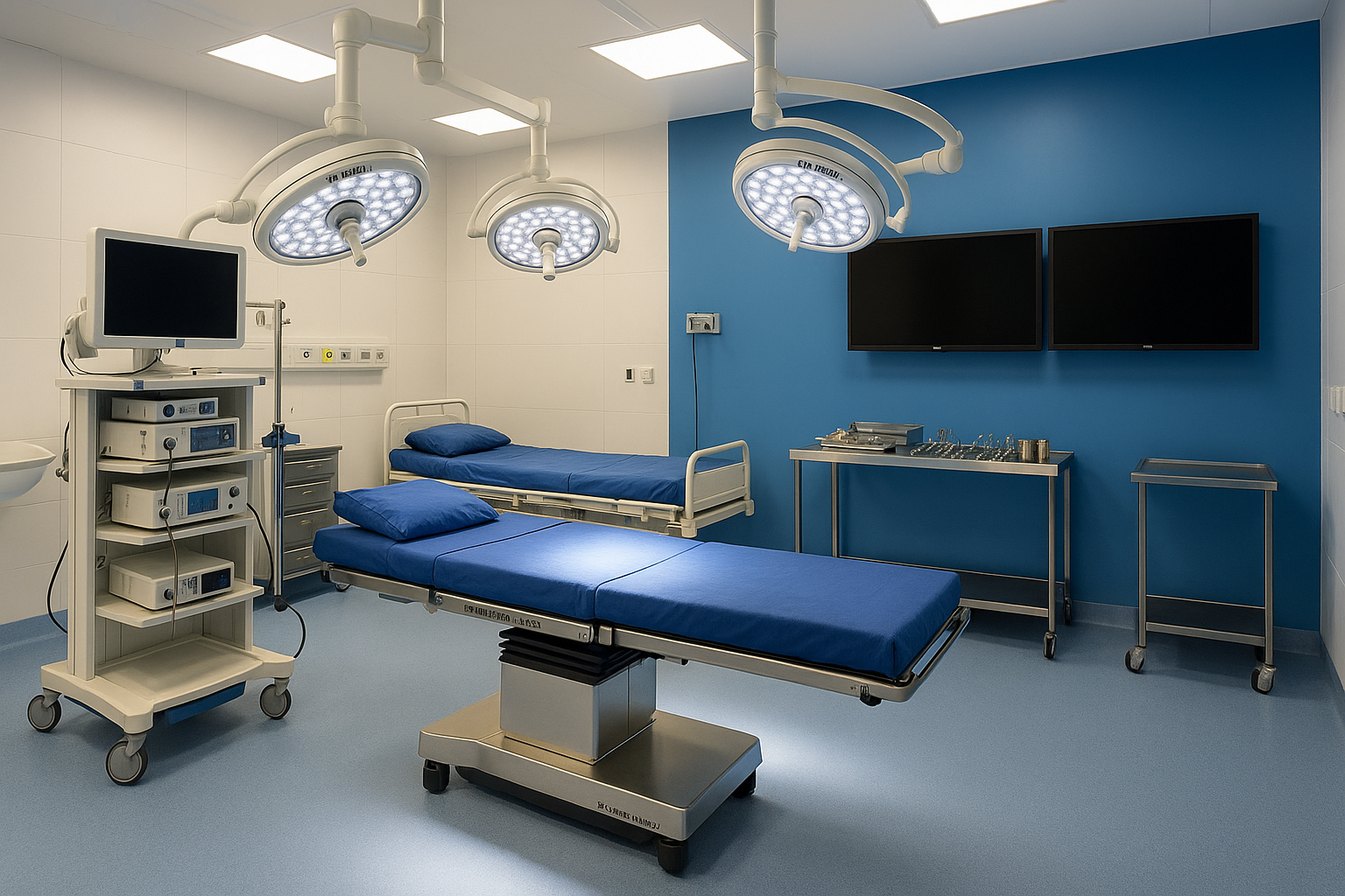 Modern laparoscopic surgery department with advanced equipment